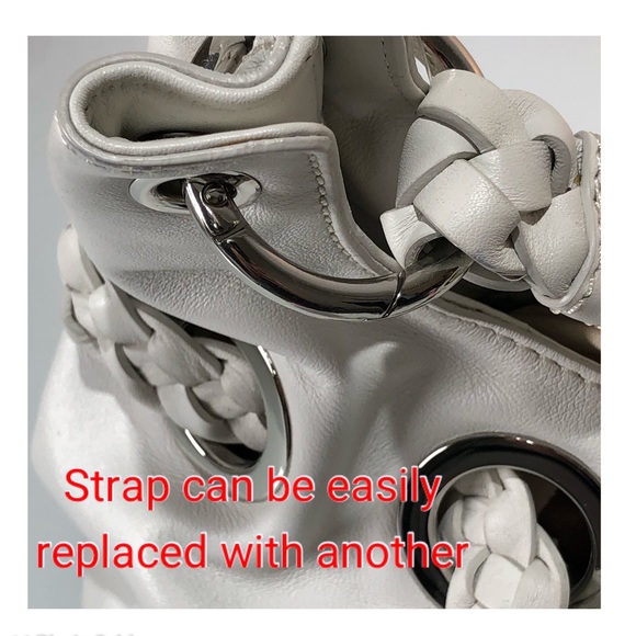 Michael Kors Leather Braided Grommet Shoulder Bag w/Removable Straps - Picture 3 of 16